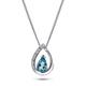 Miore 9 ct 375 white gold topaz and diamonds necklace for women pendant with 0.45 carat blue topaz gemstone and brilliant diamonds on 45 cm chain