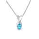 Miore Necklace - Pendant Women Chain Blue Topaz with Brilliant Cut Diamonds White Gold 9 Kt / 375 Chain 45 cm