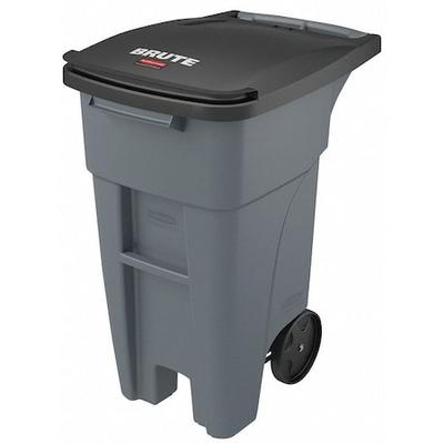 RUBBERMAID COMMERCIAL 1971941 BRUTE 32 gal Rectangular Trash Can, Gray, Lift