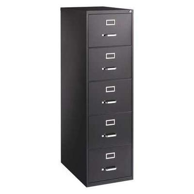 HIRSH 17781 18" W 5 Drawer File Cabinet, Black, Legal