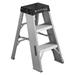 LOUISVILLE AY8003 3 Steps, Aluminum Step Stand, 375 lb. Load Capacity, Silver