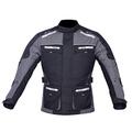 NORMAN Men's Motorcycle Motorbike Jacket Waterproof Textile CE Armoured Reflectors Black/Grey (5XL)