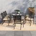 Lark Manor™ 9-Piece Patio Dining Set w/ Cushions & 44 X 84" Rectangular Dining Table Metal in Brown | Wayfair 50BAB03A991F43E2A304EBF0200F7270