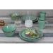 Lorren Home Trends Distressed Weave 16 Piece Dinnerware Set, Service for 4 Ceramic/Earthenware/Stoneware in Green | Wayfair LH517