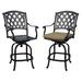 Fleur De Lis Living Campton Counter 26" Patio Bar Stool w/ Cushion Metal in Brown | 43 H x 23 W x 26 D in | Wayfair