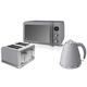 Retro Kitchen Pack by Swan - Digital Microwave 800w 20L, Jug Kettle 1.5L and 4 Slice Toaster - 3 Appliances for A Modern Kitchen Design (Grey)