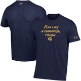 Men's Under Armour Heathered Navy Notre Dame Fighting Irish Play Like A Champion Today Cotton Performance T-Shirt