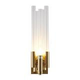 Everly Quinn Giunta 1 - Light Dimmable Flush Mounted Sconce Glass/Metal in Yellow | 17 H x 4.7 W x 5.9 D in | Wayfair