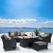 Three Posts™ Northridge 5 Piece Rattan Sunbrella Sofa Seating Group w/ Cushions Synthetic Wicker/All - Weather Wicker/Wicker/Rattan | Outdoor Furniture | Wayfair