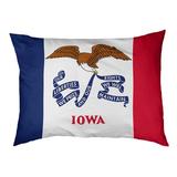 Tucker Murphy Pet™ Catalano Iowa Flag Outdoor Dog Pillow Polyester in Blue/Red/White | 14 H x 42.5 W x 32.5 D in | Wayfair