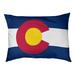 Tucker Murphy Pet™ Catalano Colorado Flag Outdoor Pillow/Classic Polyester in Blue/Red/Yellow | 14 H x 42.5 W x 32.5 D in | Wayfair