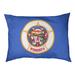 Tucker Murphy Pet™ Catalano Minnesota Flag Outdoor Dog Pillow Polyester in Blue | 9.5 H x 29.5 W x 19.5 D in | Wayfair