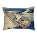 Tucker Murphy Pet™ Carron Katsushika Hokusai Ushibori in Hitachi Province Cat Designer Pillow Fleece, Polyester | 17 H x 52 W x 42 D in | Wayfair