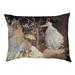 Tucker Murphy Pet™ Carlucci Women in The Garden Outdoor Dog Pillow/Classic Polyester in Pink/Gray | 17 H x 17 D in | Wayfair