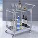 Everly Quinn Burleson Bar Cart Glass/Steel in Gray | 31.75 H x 28.5 W x 16.75 D in | Wayfair 9540D0E416A142709E0BC7E312B90BD8