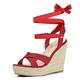 Allegra K Women's Espadrille Platform Lace Up Wedges Sandals Red 6.5 UK/Label Size 8.5 US