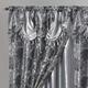 GOHD Royal ROSARIUM. Clipped Voile. Voile Jacquard Window Curtain with Attached Fancy Valance and Taffeta Backing. 2pcs Set. Each pc 54 inch Wide x 84 inch Drop + 18 inch Valance. (Grey)