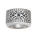 Balinese Shield,'Patterned Sterling Silver Signet Ring from Bali'