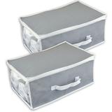 Rebrilliant Salinas 2 Piece Plastic Underbed Storage Set Plastic in Gray | 8 H x 18 W x 12 D in | Wayfair REBR2106 39304935