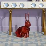 Jonathan Adler Giant Acrylic Rabbit Plastic in Red | 21.25 H x 7.75 W x 16 D in | Wayfair 28523