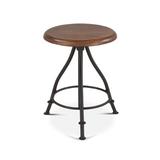 Williston Forge Hackett Accent Stool Metal in Black/Brown | 18 H x 13 W x 13 D in | Wayfair 1303247A26C8420B886BE2968F57BA55