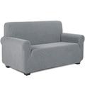 TIANSHU Loveseat Slipcovers Furniture Protector,2 Seater Couch Covers, Non Slip Couch Slipcovers for Dogs (2 Seater, Light Gray)