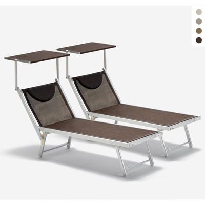 Beach And Garden Design - 2er Set Liegestühle Strandliegen Sonnenliegen aus Aluminium für den Image