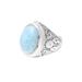 Oval Enigma,'Larimar and Sterling Silver Cocktail Ring Crafted in India'