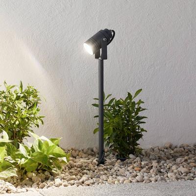 Lucande Außenstrahler Galina, Erdspieß, Stecker, grau, 40 cm Galina, alu / grau / zink, Aluminium, Modern Image