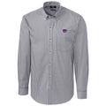 Men's Cutter & Buck Charcoal Kansas State Wildcats Big Tall Stretch Gingham Long Sleeve Button Down Shirt