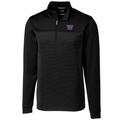 Men's Cutter & Buck Black Washington Huskies Big Tall Traverse Stripe Half-Zip Pullover Jacket