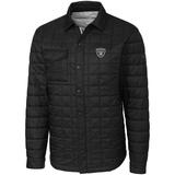 Men's Cutter & Buck Black Las Vegas Raiders Rainier Shirt Jacket