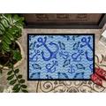 East Urban Home Watercolor Anchors & Fish 36 in. x 24 in. Non-Slip Outdoor Door Mat Synthetics | Rectangle 18" x 27" | Wayfair