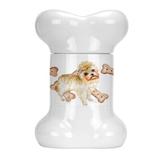 Tucker Murphy Pet™ Morkie Bone Shaped Pet Treat Jar Ceramic | 9 H x 6 W x 5 D in | Wayfair 442BC4F2469F416685D98B146CD16120