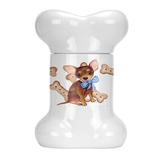 Tucker Murphy Pet™ Chihuahua Puppy Bone Shaped Pet Treat Jar Ceramic | 9 H x 6 W x 5 D in | Wayfair 15C983E6CDD741158928B987C172CF6E