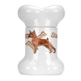 Tucker Murphy Pet™ Miniature Pinscher Bone Shaped Pet Treat Jar Ceramic | 9 H x 6 W x 5 D in | Wayfair D1544596551F4E4081209A403895CC5A