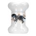 Tucker Murphy Pet™ Newfoundland Puppy Bone Shaped Pet Treat Jar Ceramic | 9 H x 6 W x 5 D in | Wayfair FDDCEB92827641DF97E9B20EB535D635