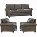 Canora Grey Pedigo 3 Piece Leather Sleeper Living Room Set Genuine Leather in Brown | 38 H x 84 W x 37 D in | Wayfair Living Room Sets