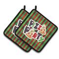 Caroline's Treasures Pizza Party Potholder Polyester in Green/Red | 7.5 W in | Wayfair BB7059PTHD
