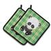 Caroline's Treasures Panda Lucky Bamboo Potholder Polyester in Black/Green | 7.5 W in | Wayfair BB6801PTHD