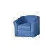 Barrel Chair - Beachcrest Home™ Bryn 33" Wide Swivel Barrel Chair Polyester/Fabric in Blue | 31 H x 33 W in | Wayfair