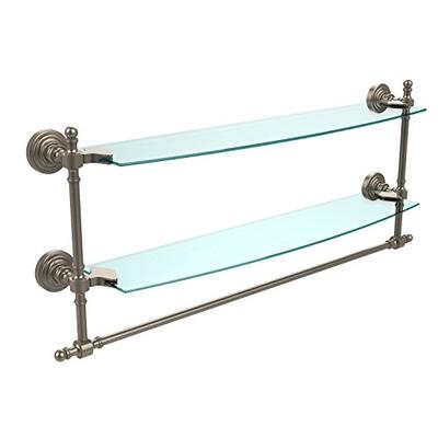 Allied Brass RW-34TB/24-PEW Retro Wave Collection 24 Inch Two Tiered Glass Shelf with Integrated Tow