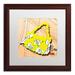 Bow Purse White on Yellow Framed Art by Roderick Stevens, 16 by 16-Inch, White Matte with Wood Frame