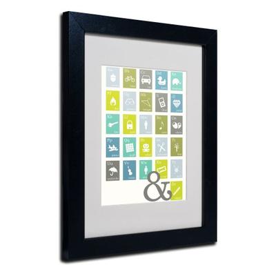 Alpha Bits Cooled by Megan Romo Canvas Wall Artwork, Black Frame, 11 by 14-Inch