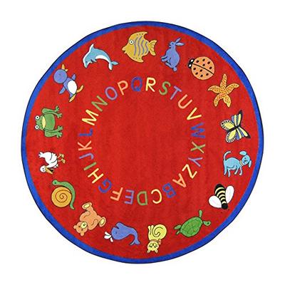 Joy Carpets 1449E-02 Kid Essentials - Early Childhood Carpet 7'7" Red