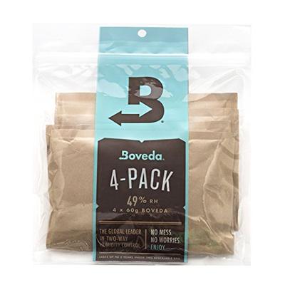 Boveda RH 2-Way Humidity Control for Herbal, Cigars, Wood Muscial Instruments and Food 4-Pack (49%)