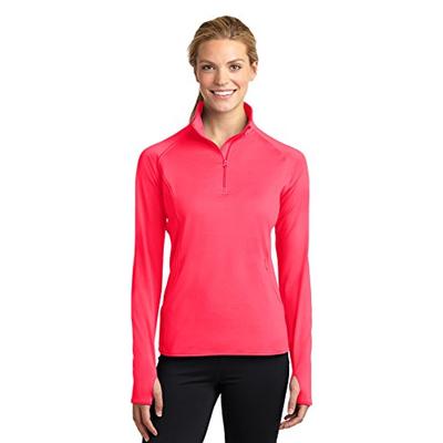 Sport-Tek Women's Sport Wick Stretch 1/2 Zip Pullover 4XL Hot Coral