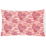 Caroline's Treasures BB7567PW1216 Watercolor Red Striped Hearts Outdoor Canvas Pillow, Multicolor screenshot. Decorative Pillows directory of Bedding.