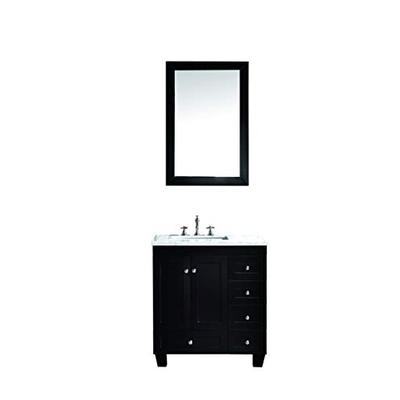 Eviva EVVN69-30ES Acclaim C. 30" Transitional Espresso Bathroom Vanity with White Carrera Marble Cou