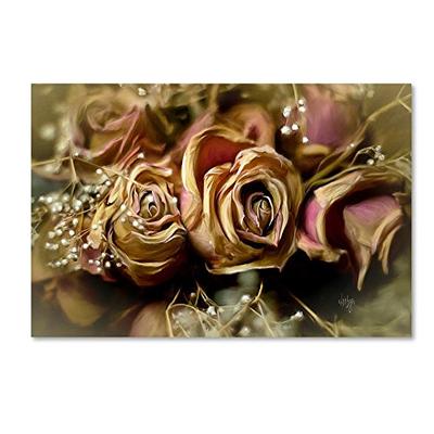 Trademark Fine Art Painted Old Roses by Lois Bryan, 16x24-Inch Canvas Wall Art